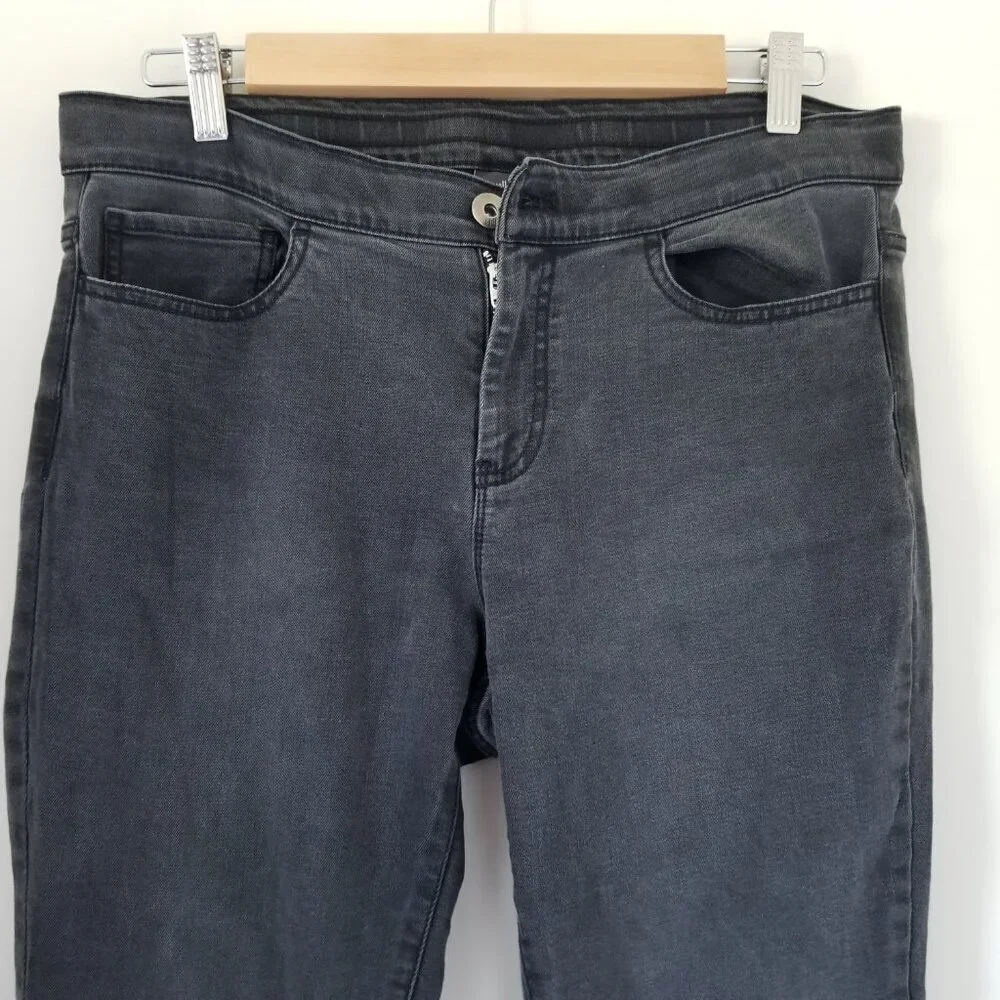 J Jill Womens Denim 5 Pocket Leggings Jeggings Vintage Black Wash Grunge Moto 10 - Picture 3 of 12